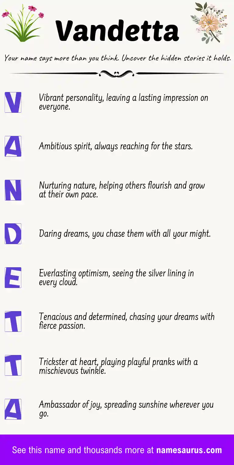 Acrostic poem about Vandetta.