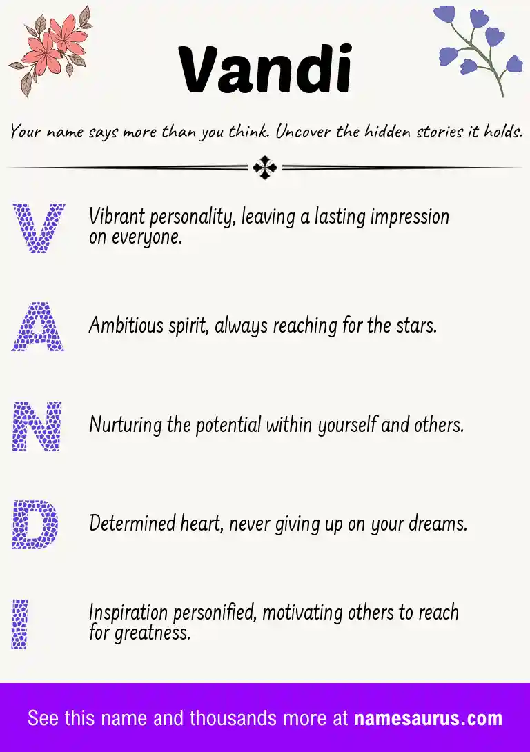 Acrostic poem about Vandi.