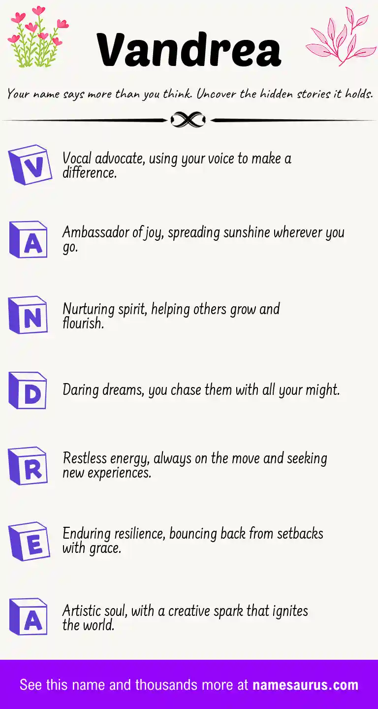 Acrostic poem about Vandrea.
