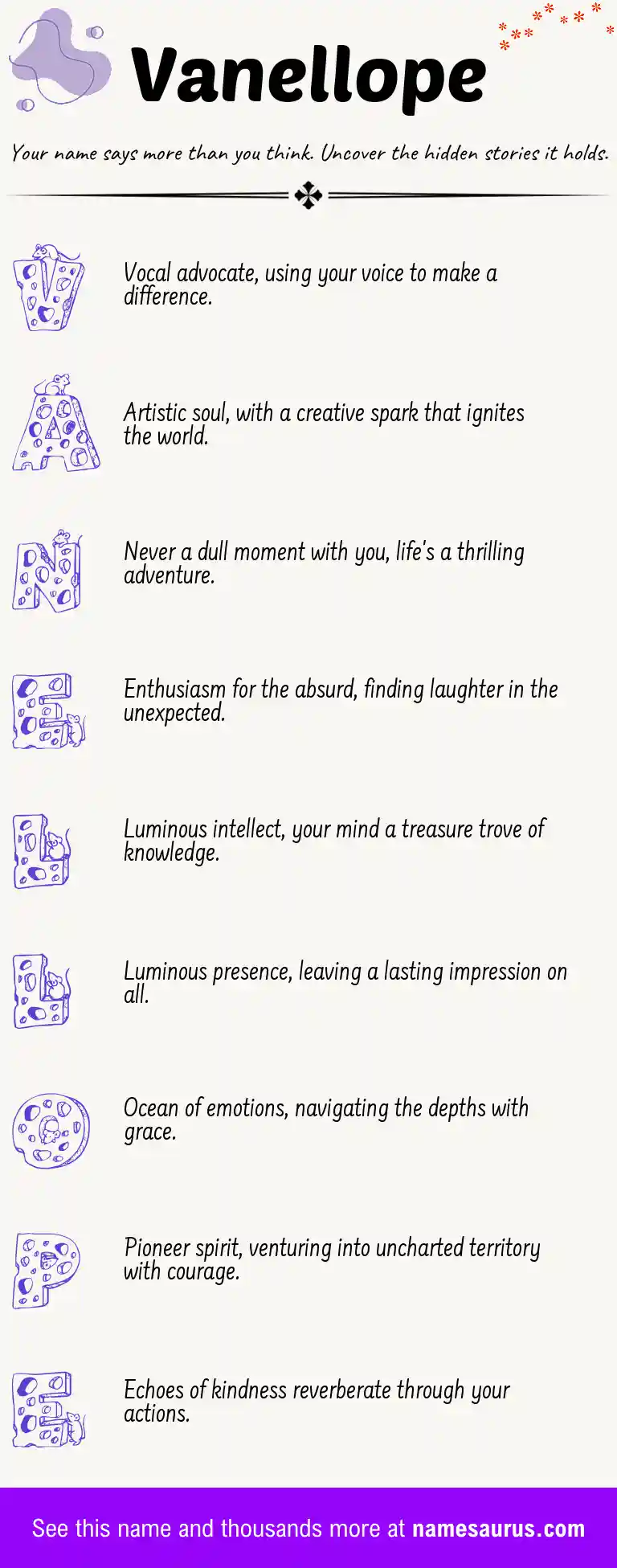 Acrostic poem about Vanellope.