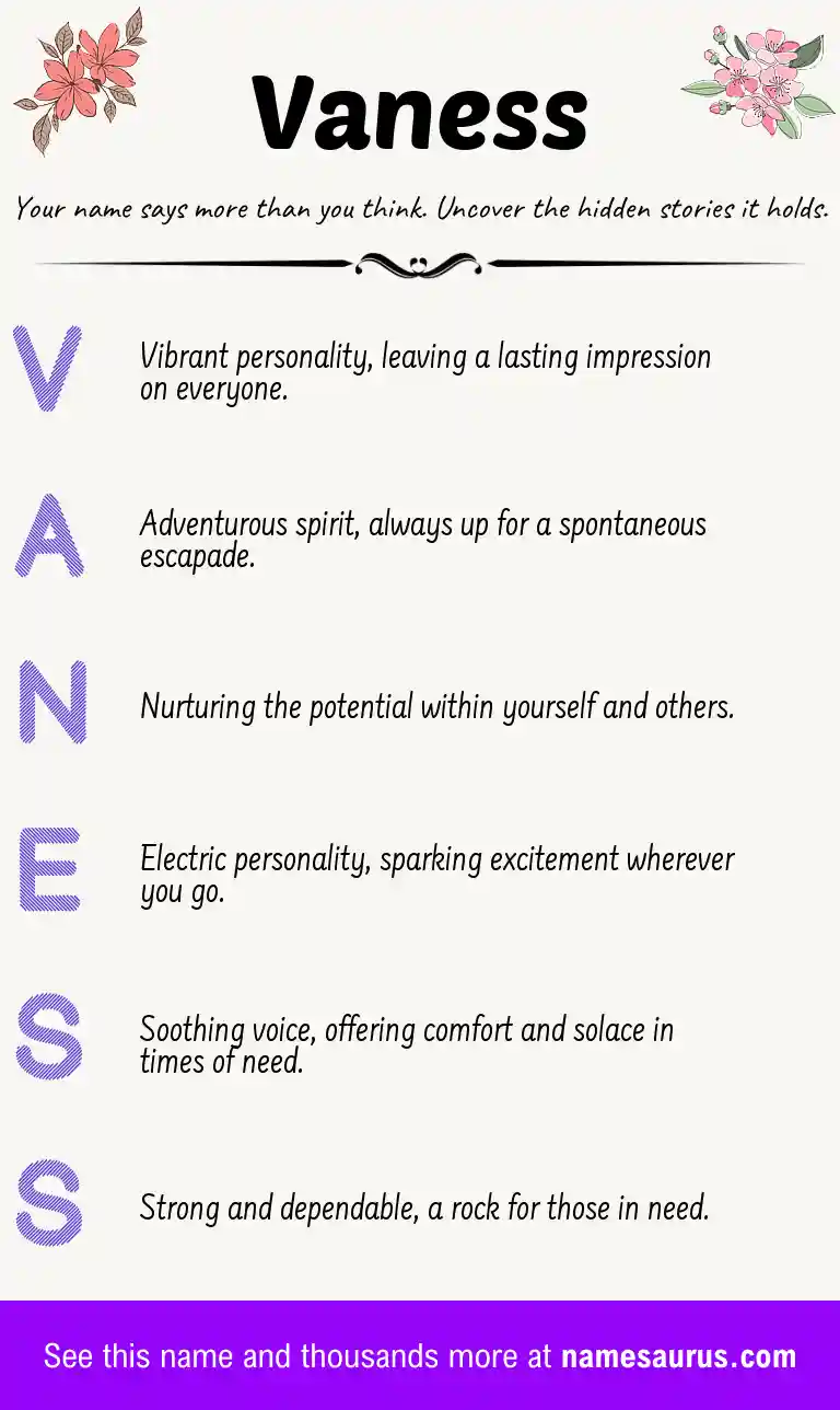 Acrostic poem about Vaness.