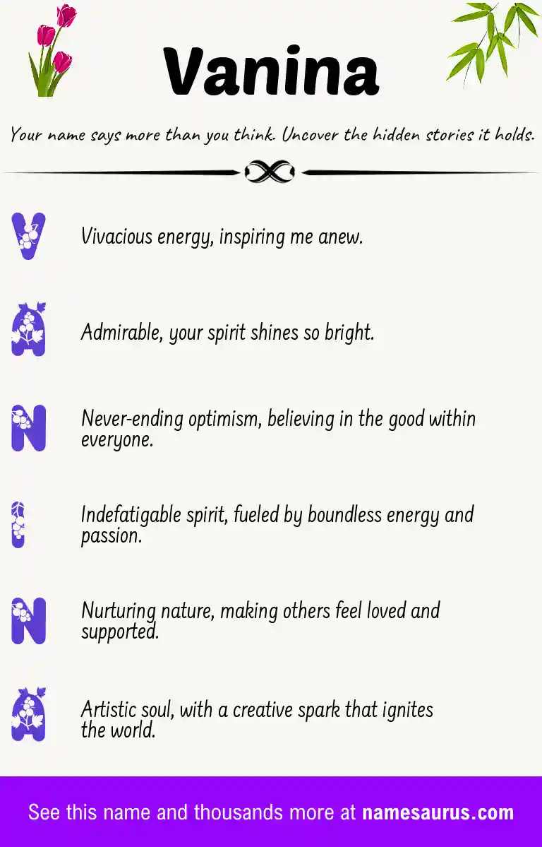 Acrostic poem about Vanina.