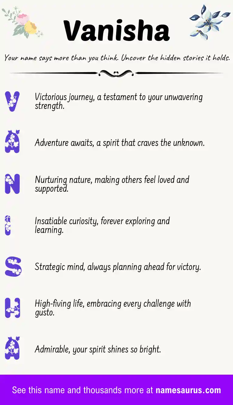 Acrostic poem about Vanisha.