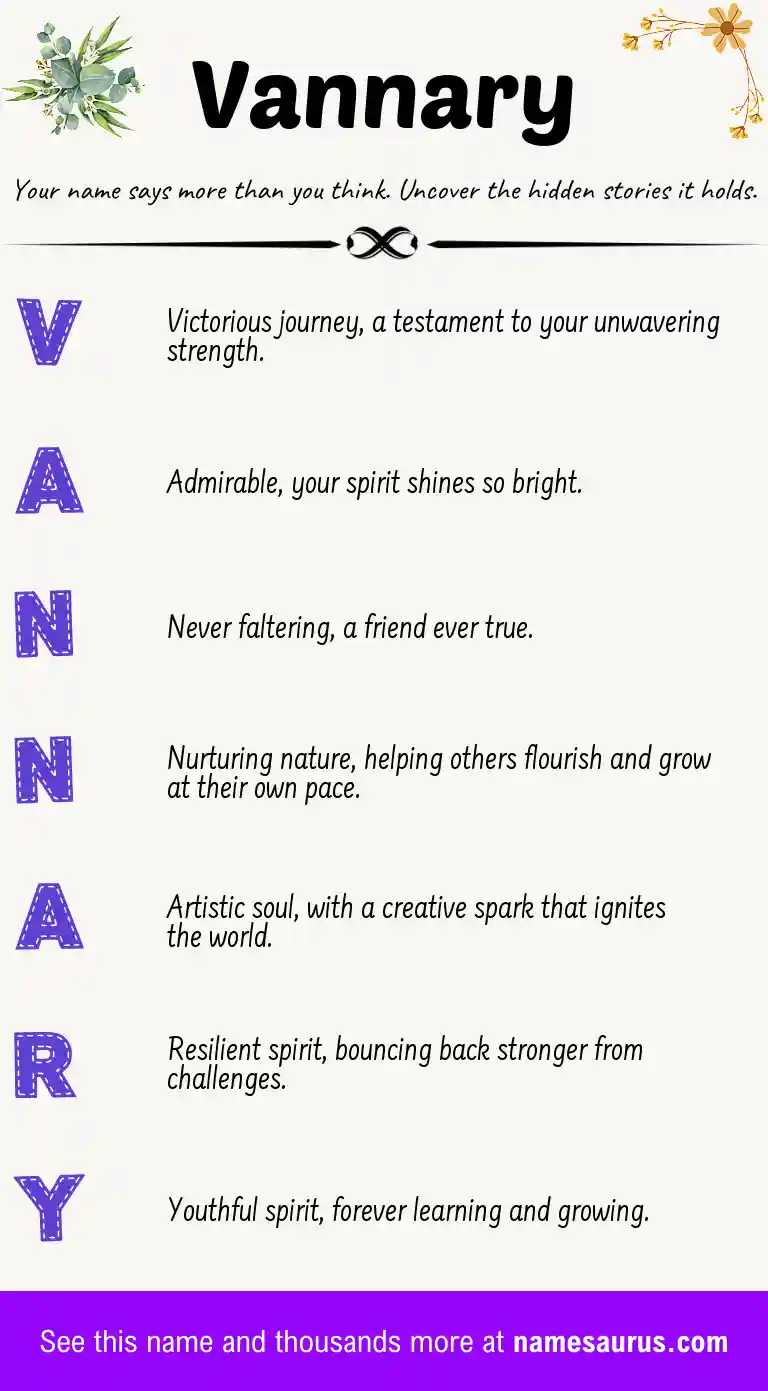 Acrostic poem about Vannary.