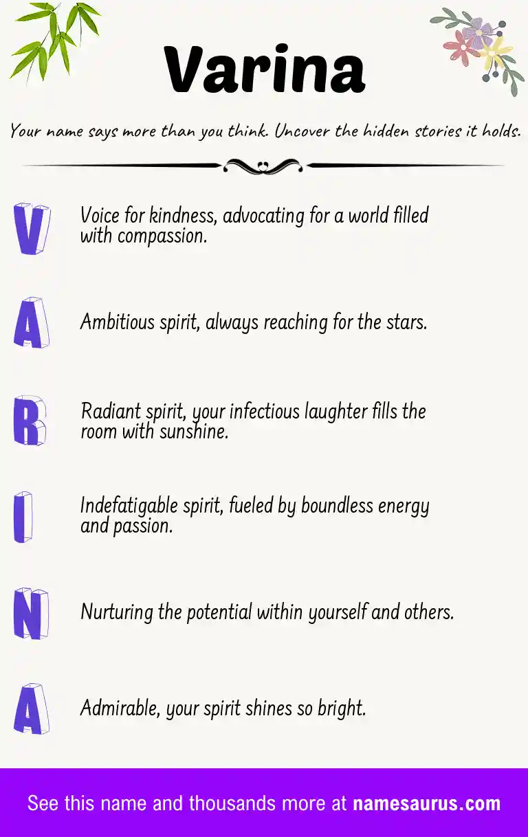 Acrostic poem about Varina.