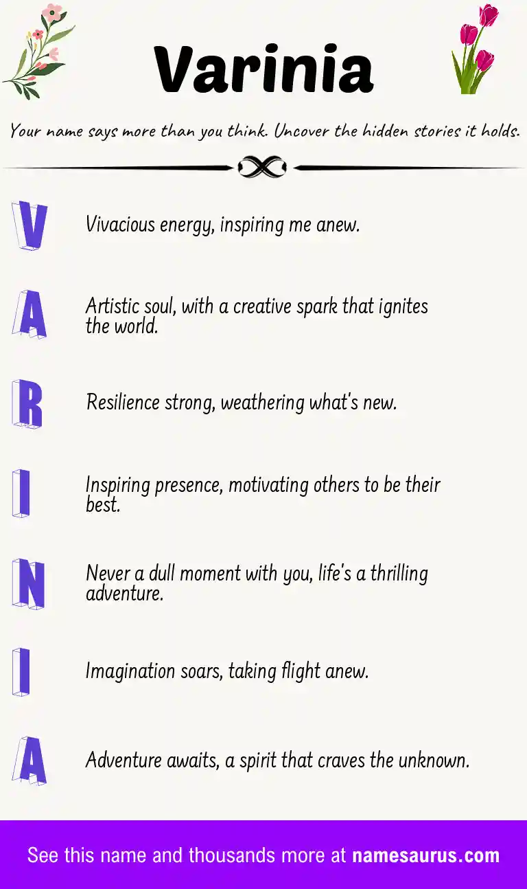 Acrostic poem about Varinia.