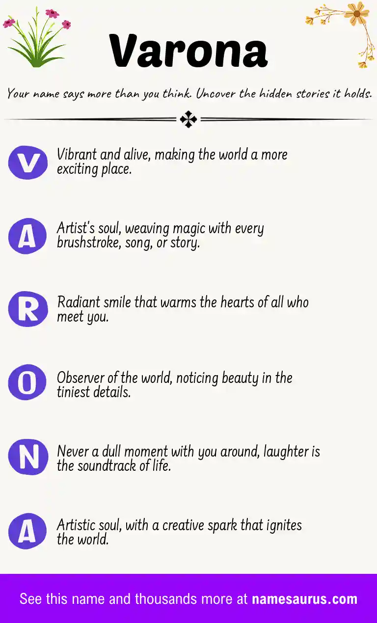 Acrostic poem about Varona.