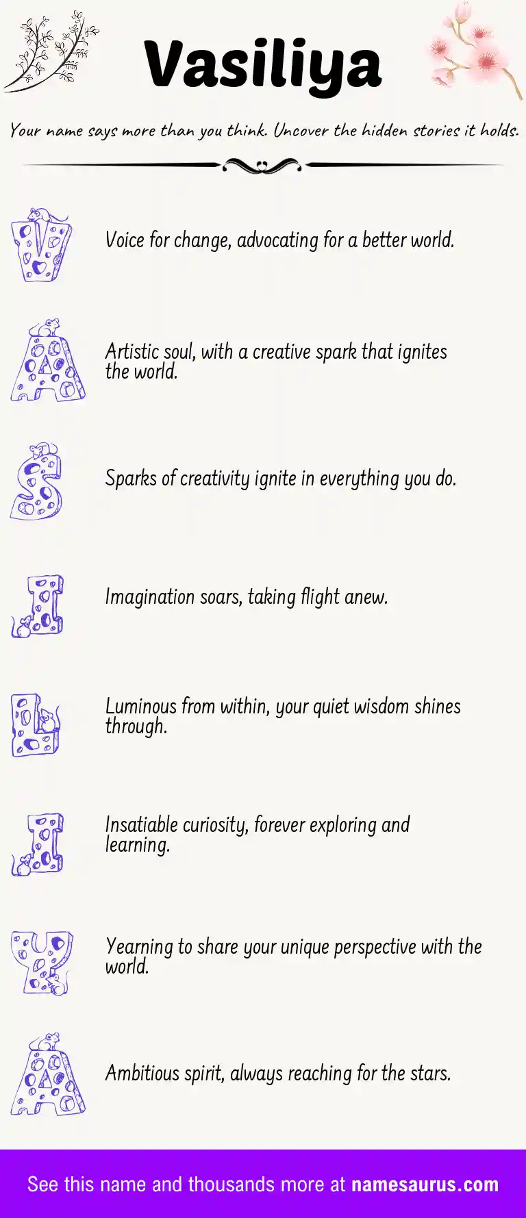 Acrostic poem about Vasiliya.