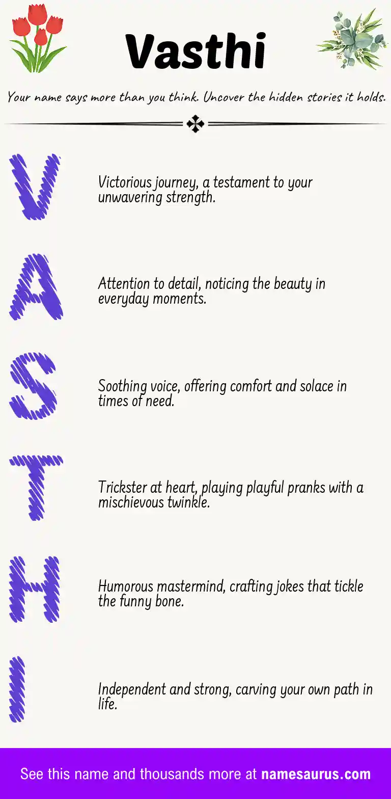 Acrostic poem about Vasthi.