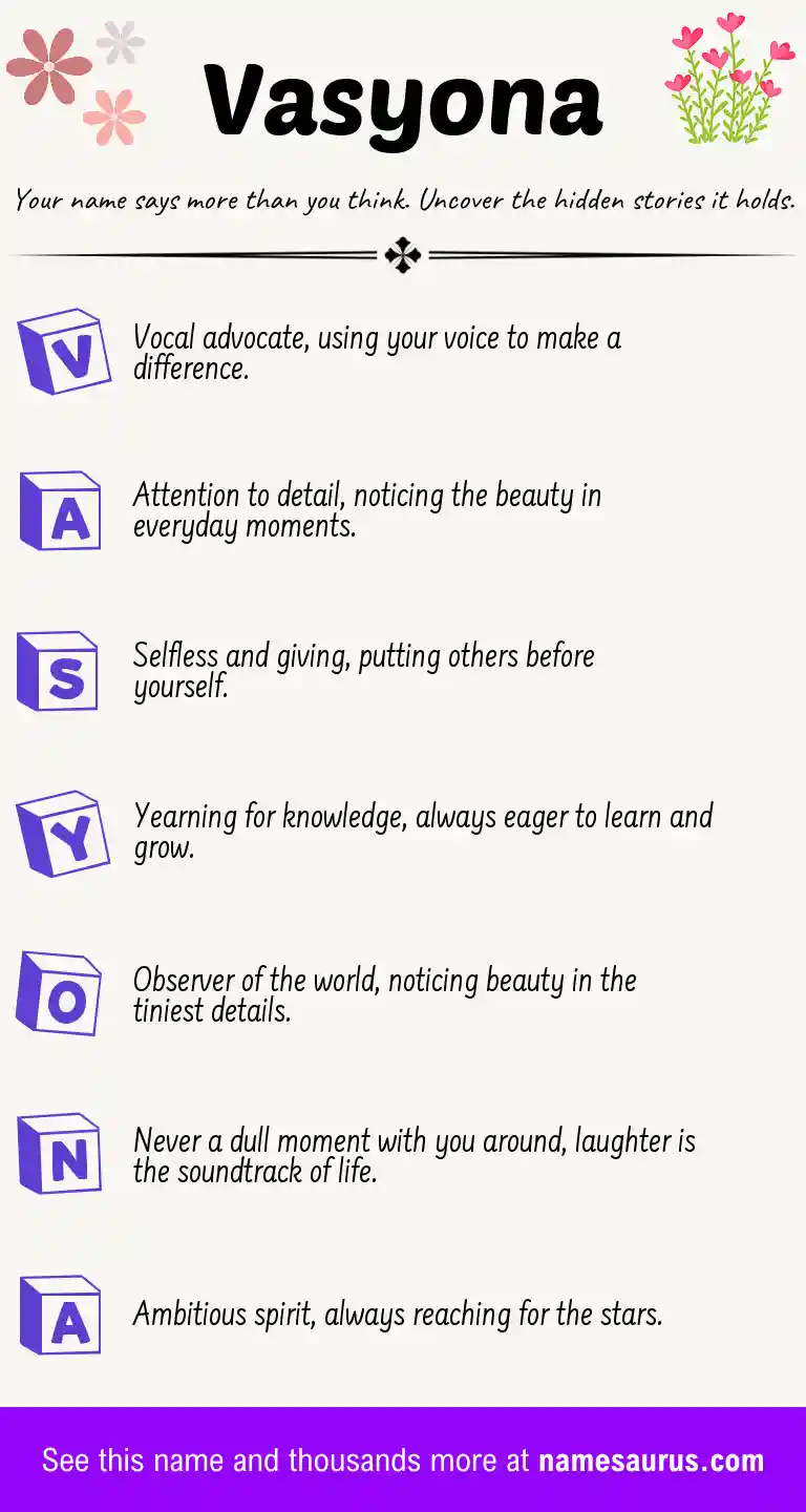 Acrostic poem about Vasyona.