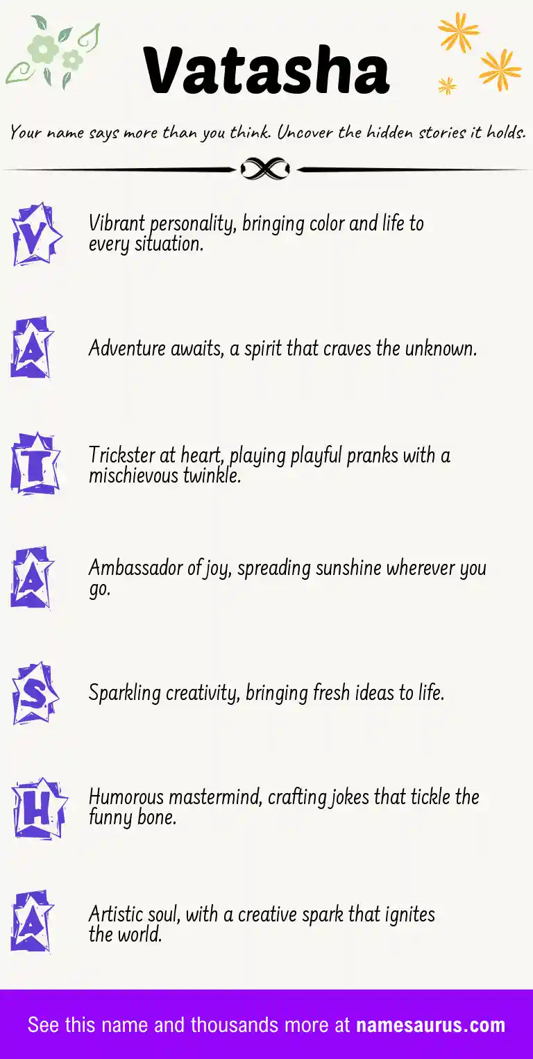 Acrostic poem about Vatasha.