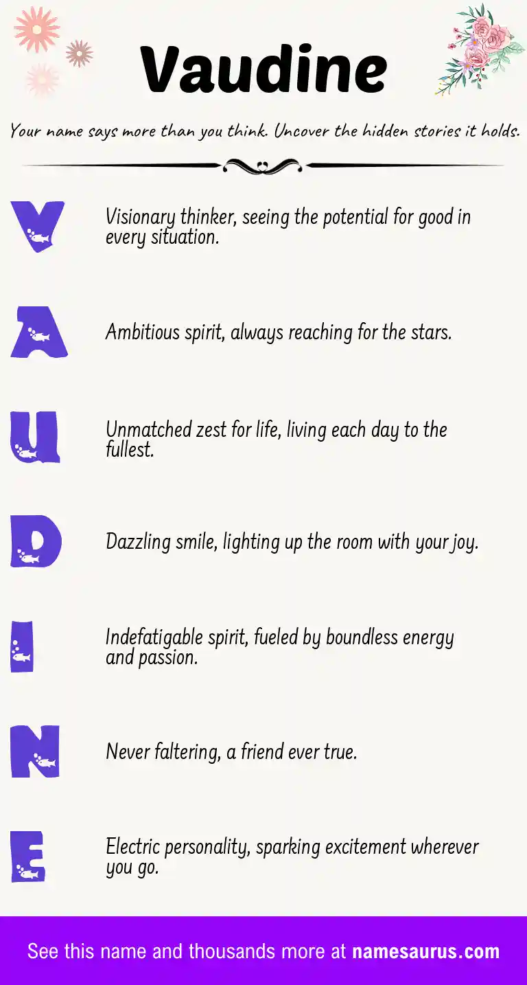 Acrostic poem about Vaudine.