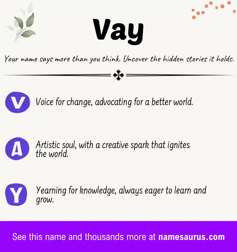 Acrostic poem about Vay.