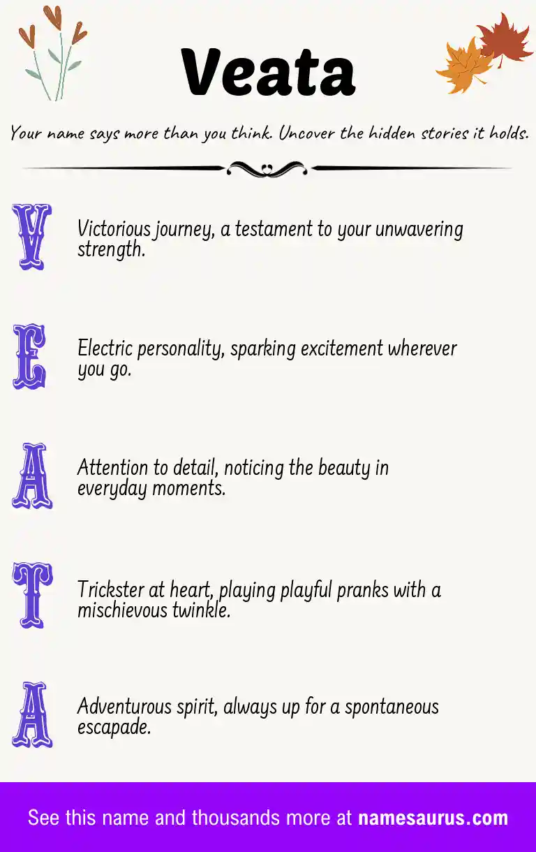 Acrostic poem about Veata.