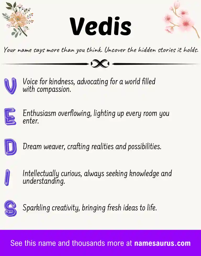 Acrostic poem about Vedis.