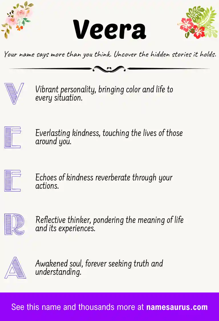 Acrostic poem about Veera.