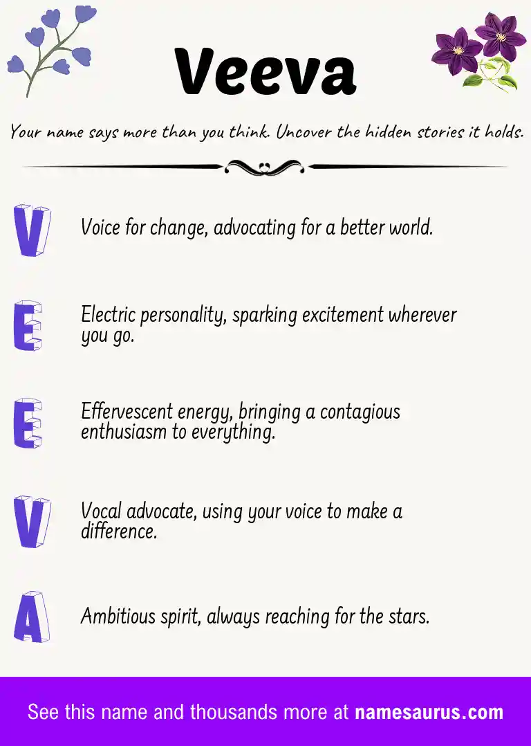 Acrostic poem about Veeva.