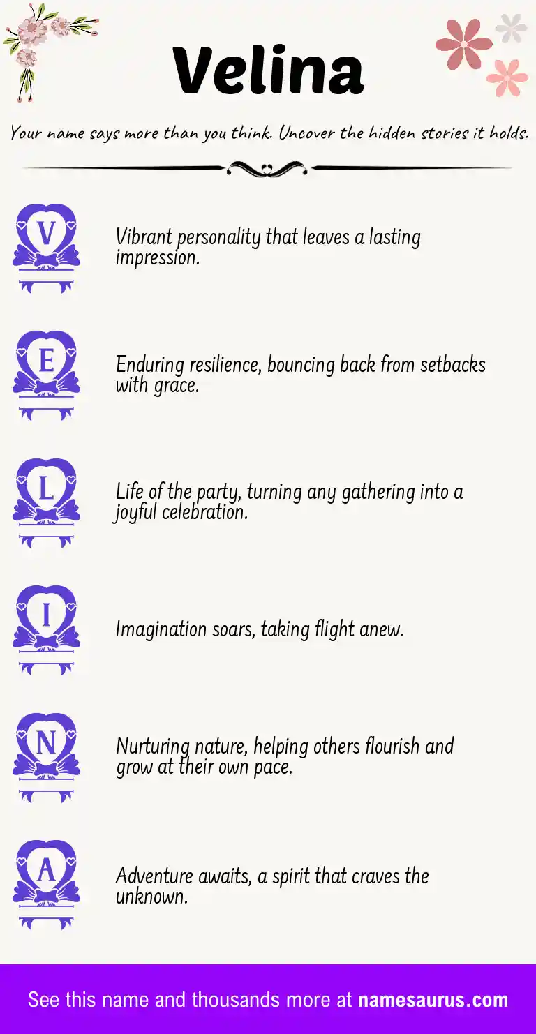 Acrostic poem about Velina.