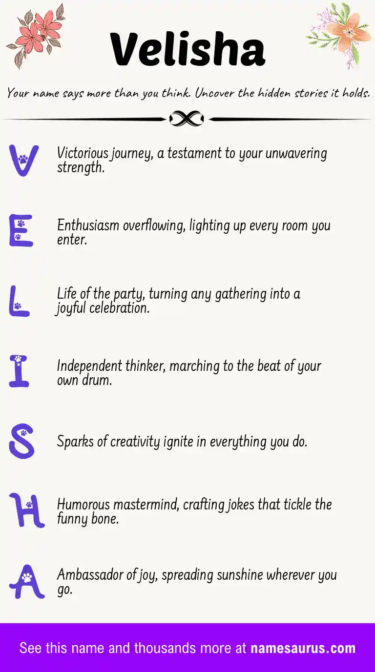 Acrostic poem about Velisha.