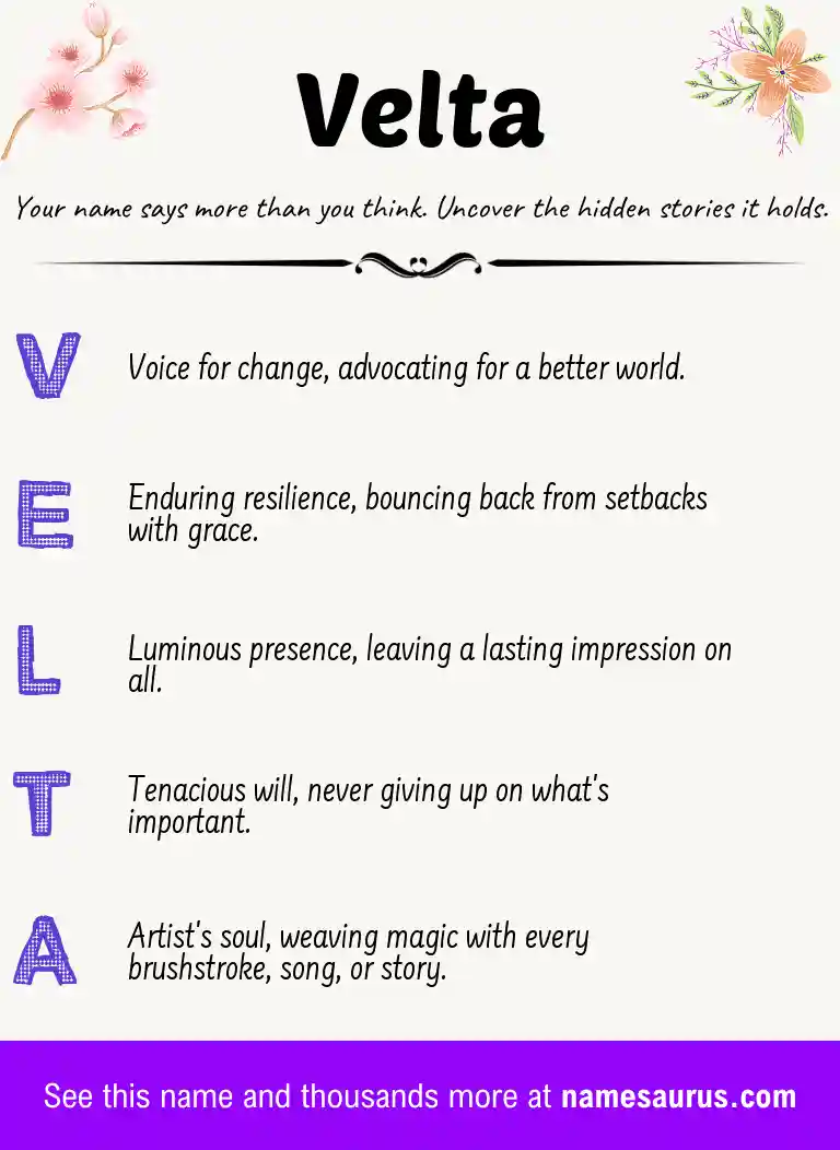 Acrostic poem about Velta.