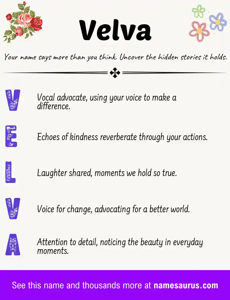 Acrostic poem about Velva.