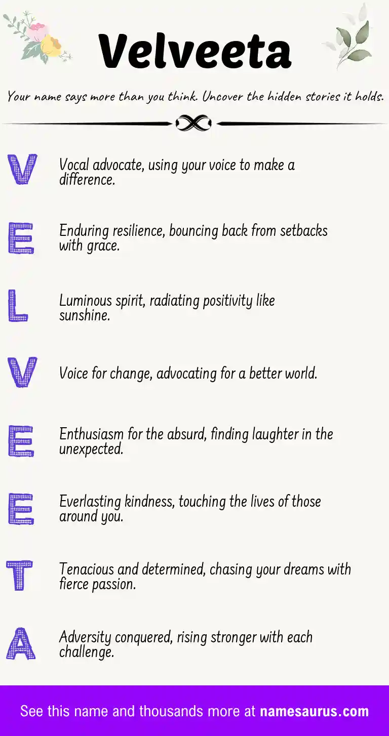 Acrostic poem about Velveeta.