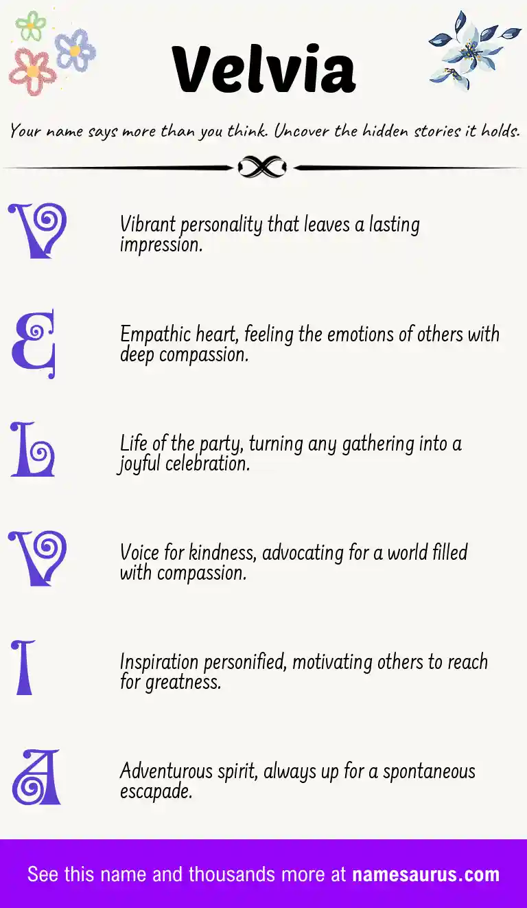 Acrostic poem about Velvia.