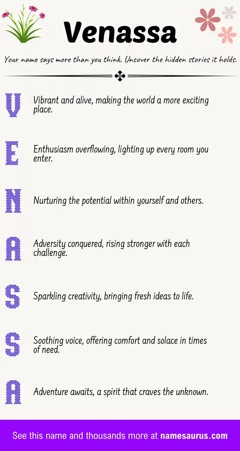 Acrostic poem about Venassa.