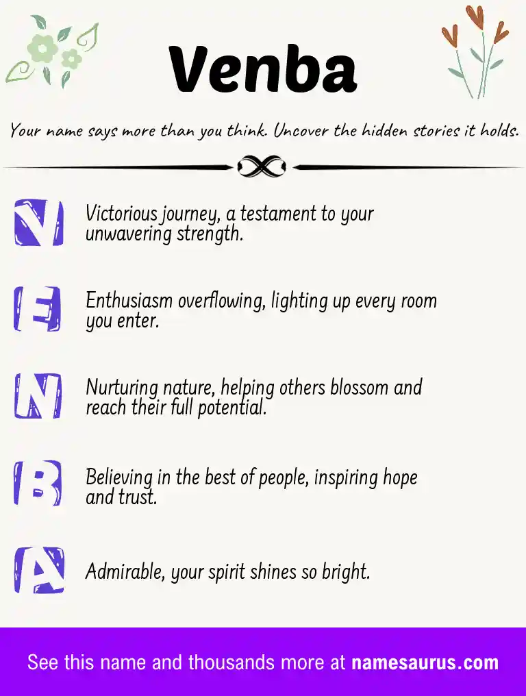 Acrostic poem about Venba.