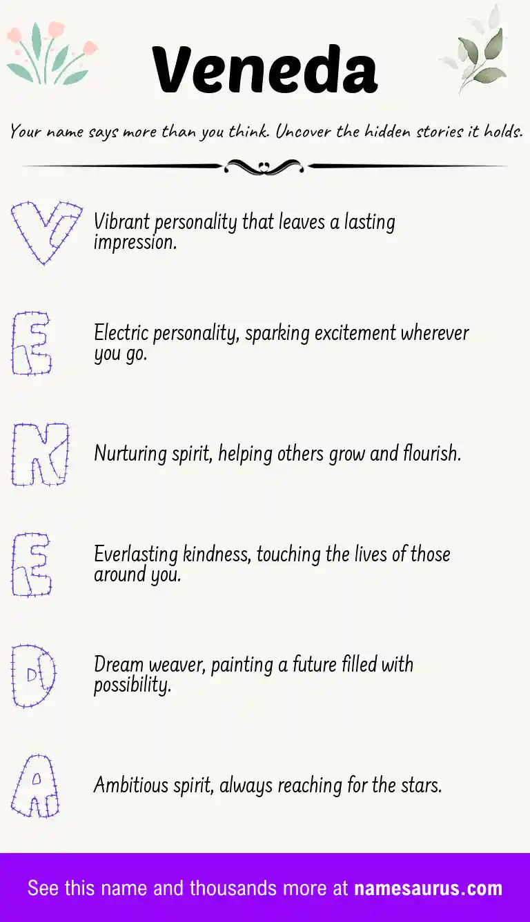 Acrostic poem about Veneda.