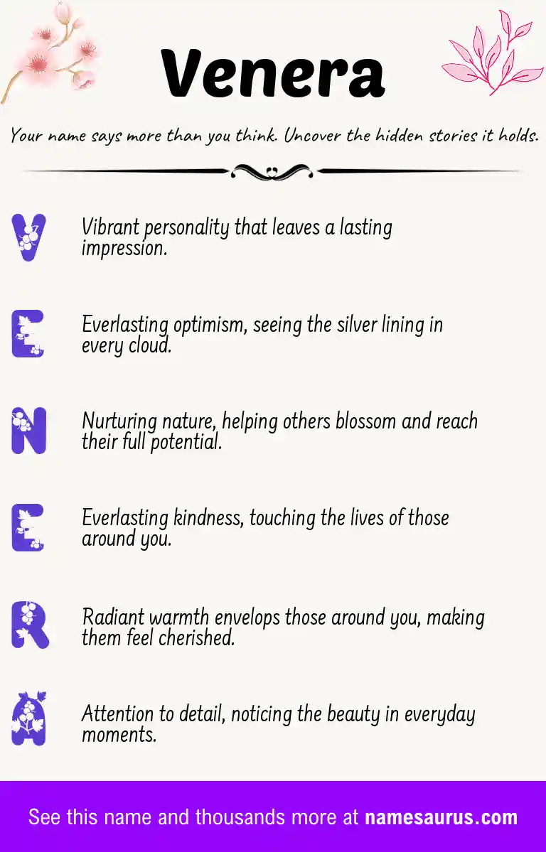 Acrostic poem about Venera.