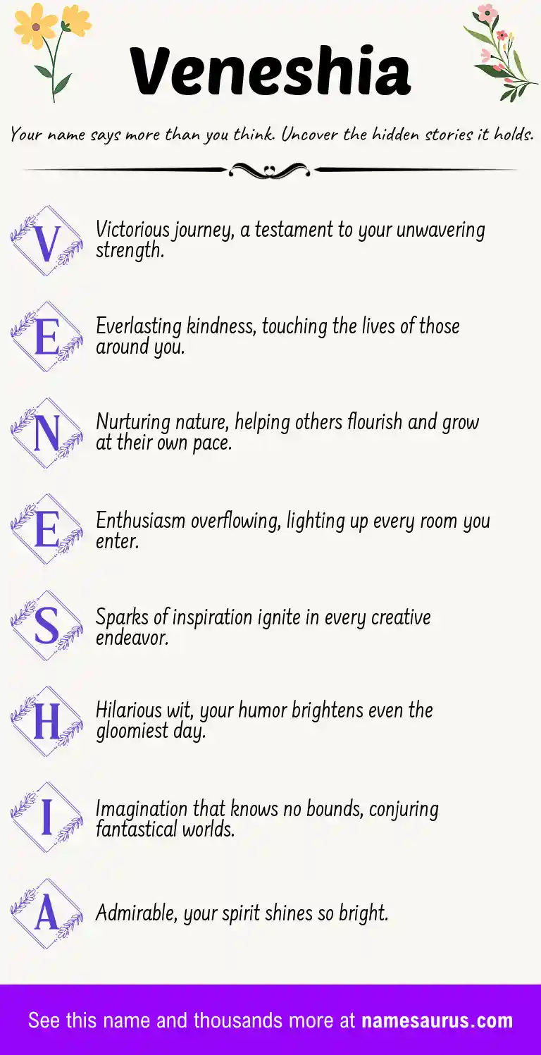 Acrostic poem about Veneshia.