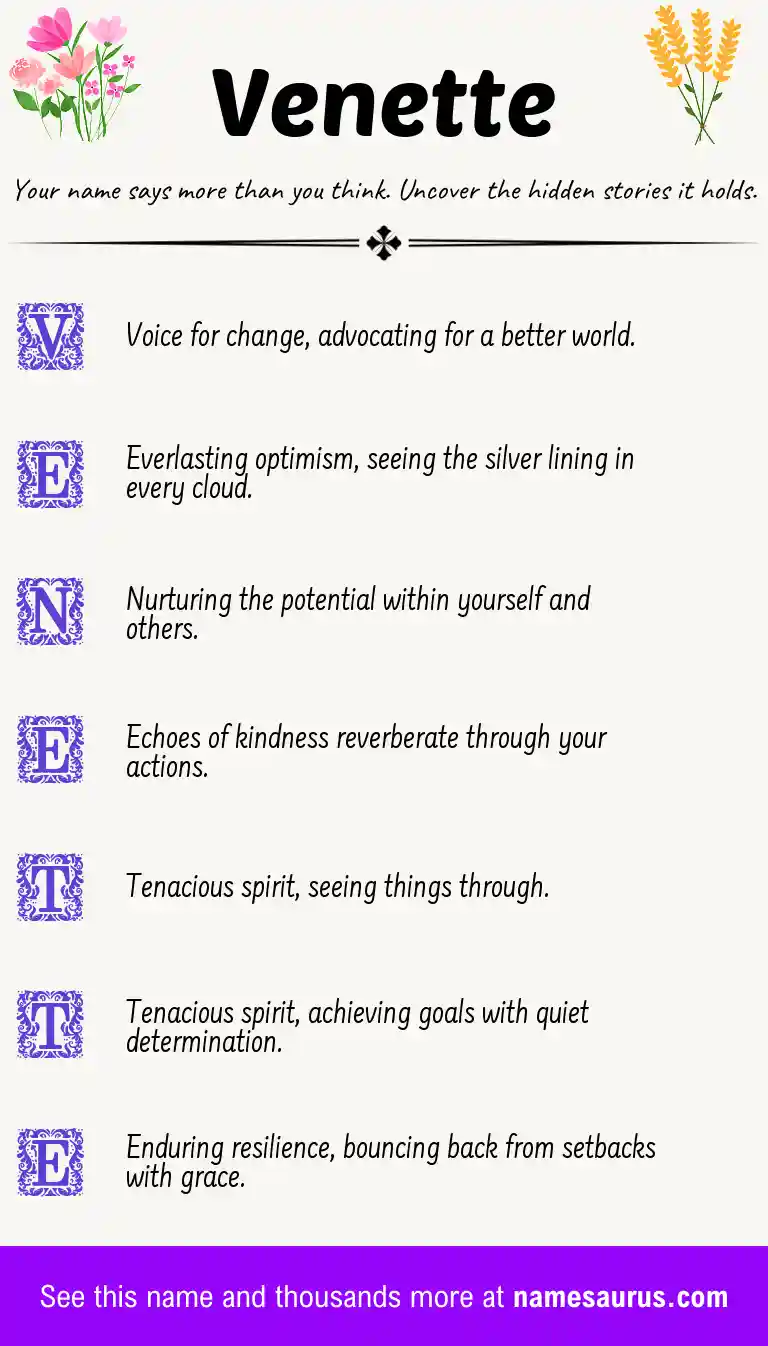 Acrostic poem about Venette.