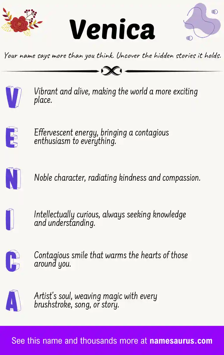 Acrostic poem about Venica.