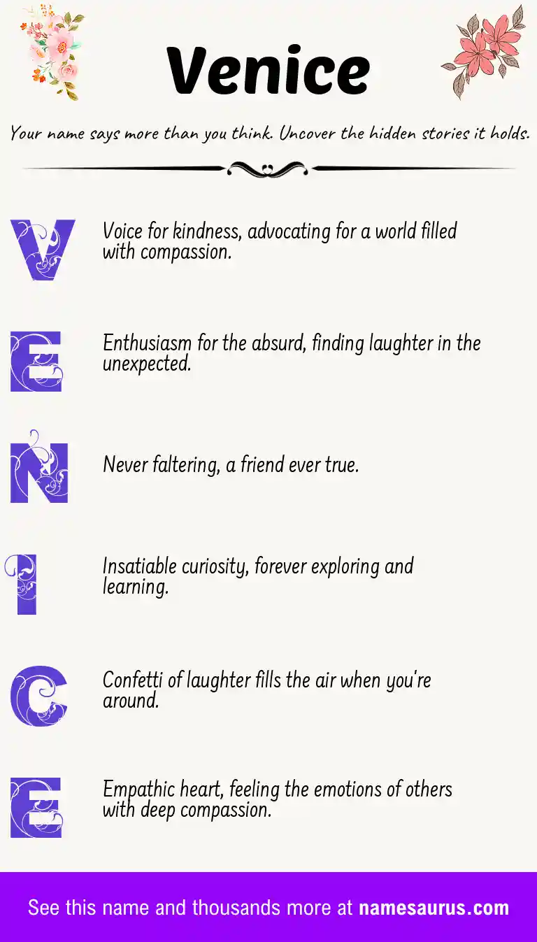 Acrostic poem about Venice.