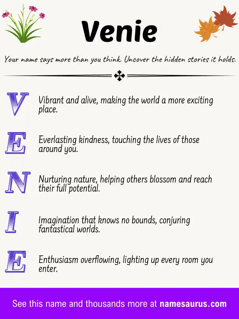 Acrostic poem about Venie.