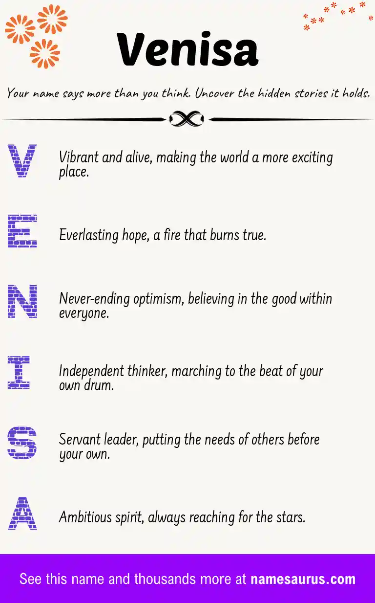 Acrostic poem about Venisa.