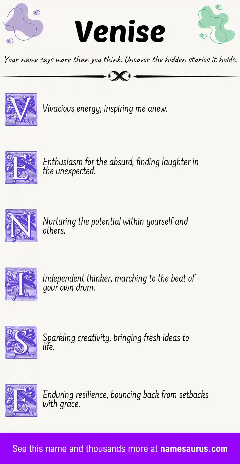 Acrostic poem about Venise.