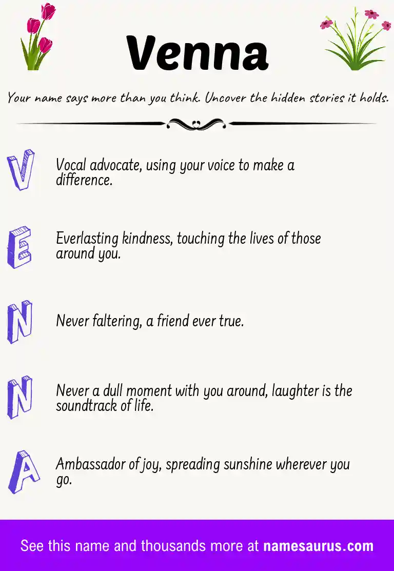 Acrostic poem about Venna.