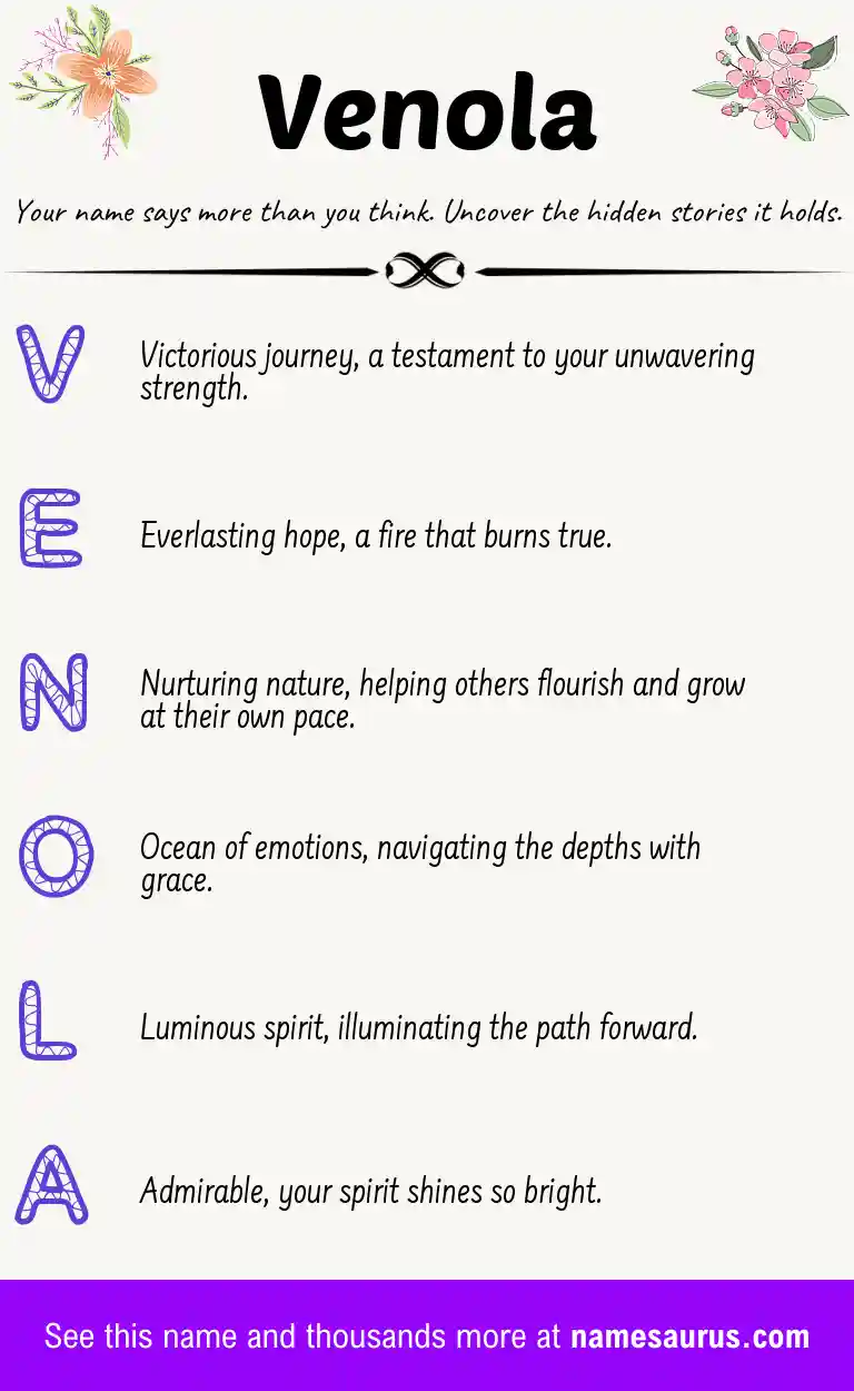 Acrostic poem about Venola.