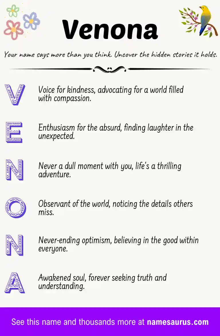 Acrostic poem about Venona.