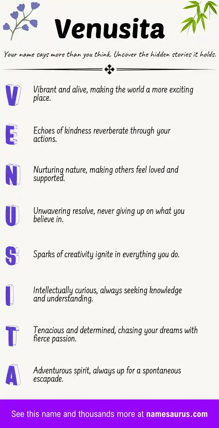 Acrostic poem about Venusita.