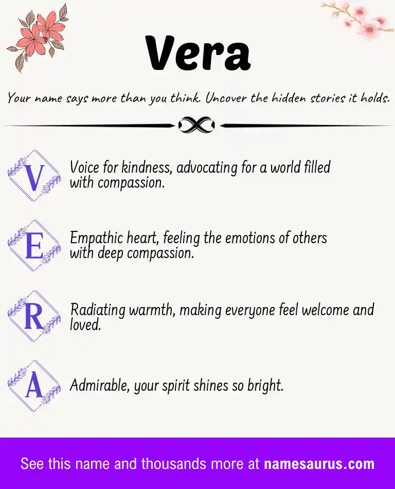 Acrostic poem about Vera.