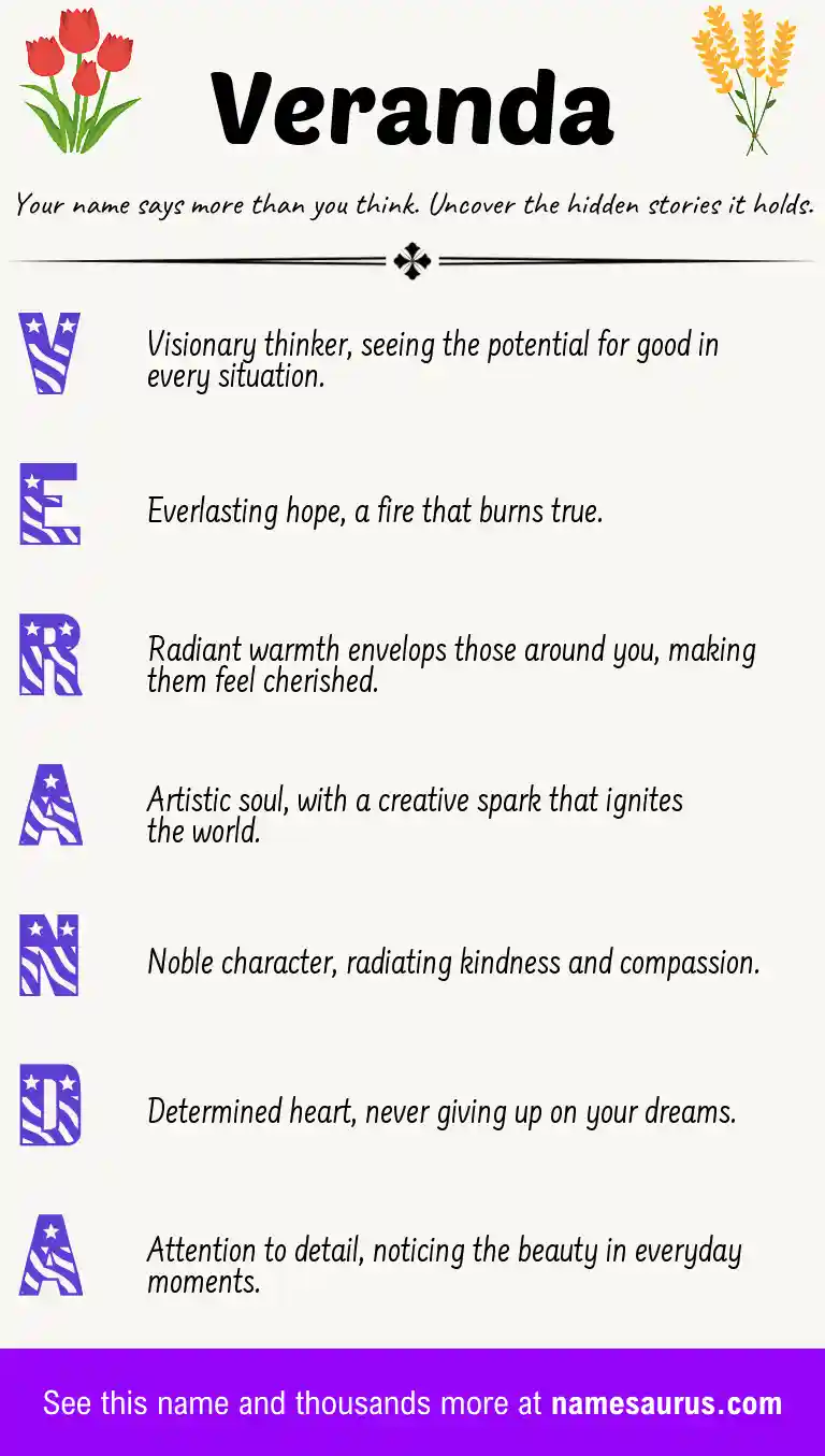 Acrostic poem about Veranda.