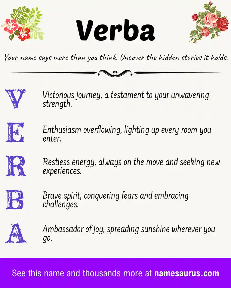 Acrostic poem about Verba.