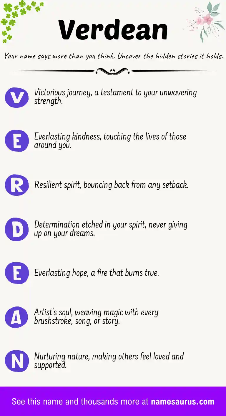 Acrostic poem about Verdean.