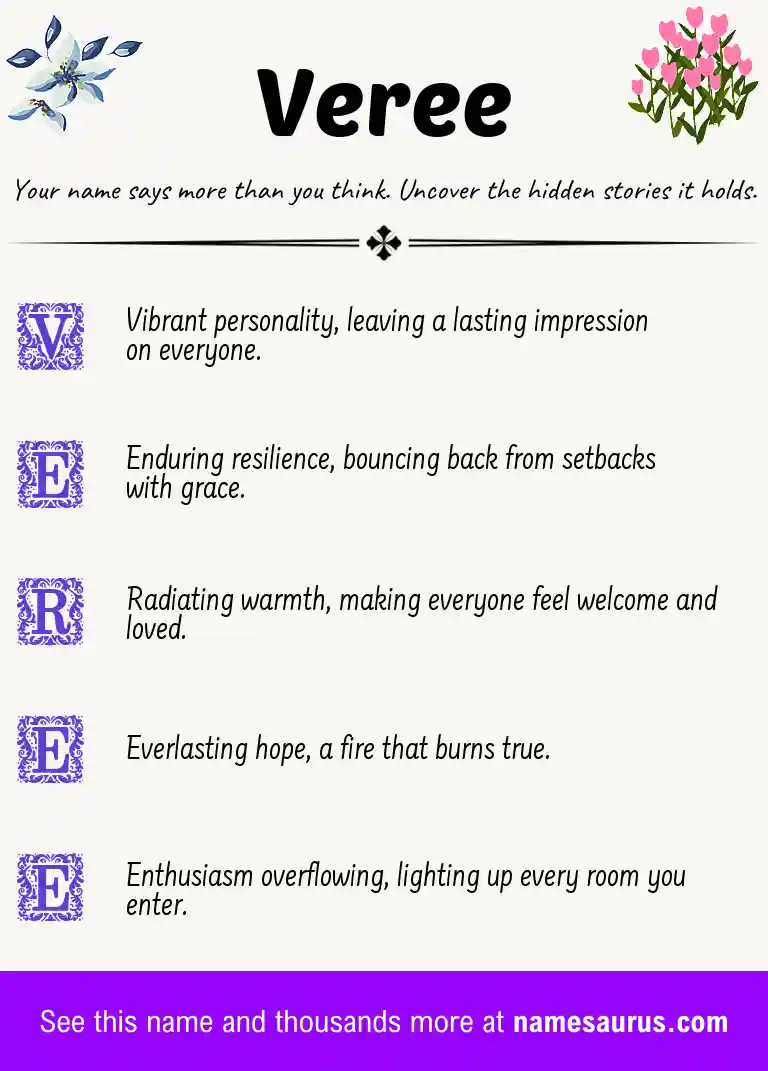 Acrostic poem about Veree.