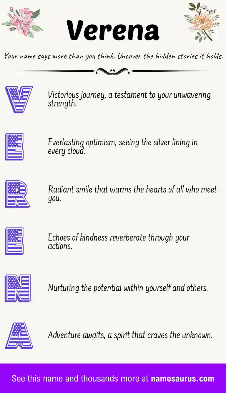 Acrostic poem about Verena.