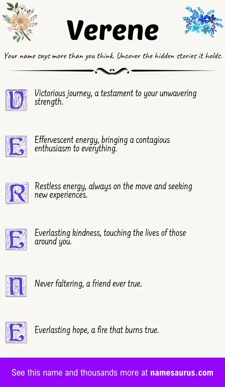 Acrostic poem about Verene.