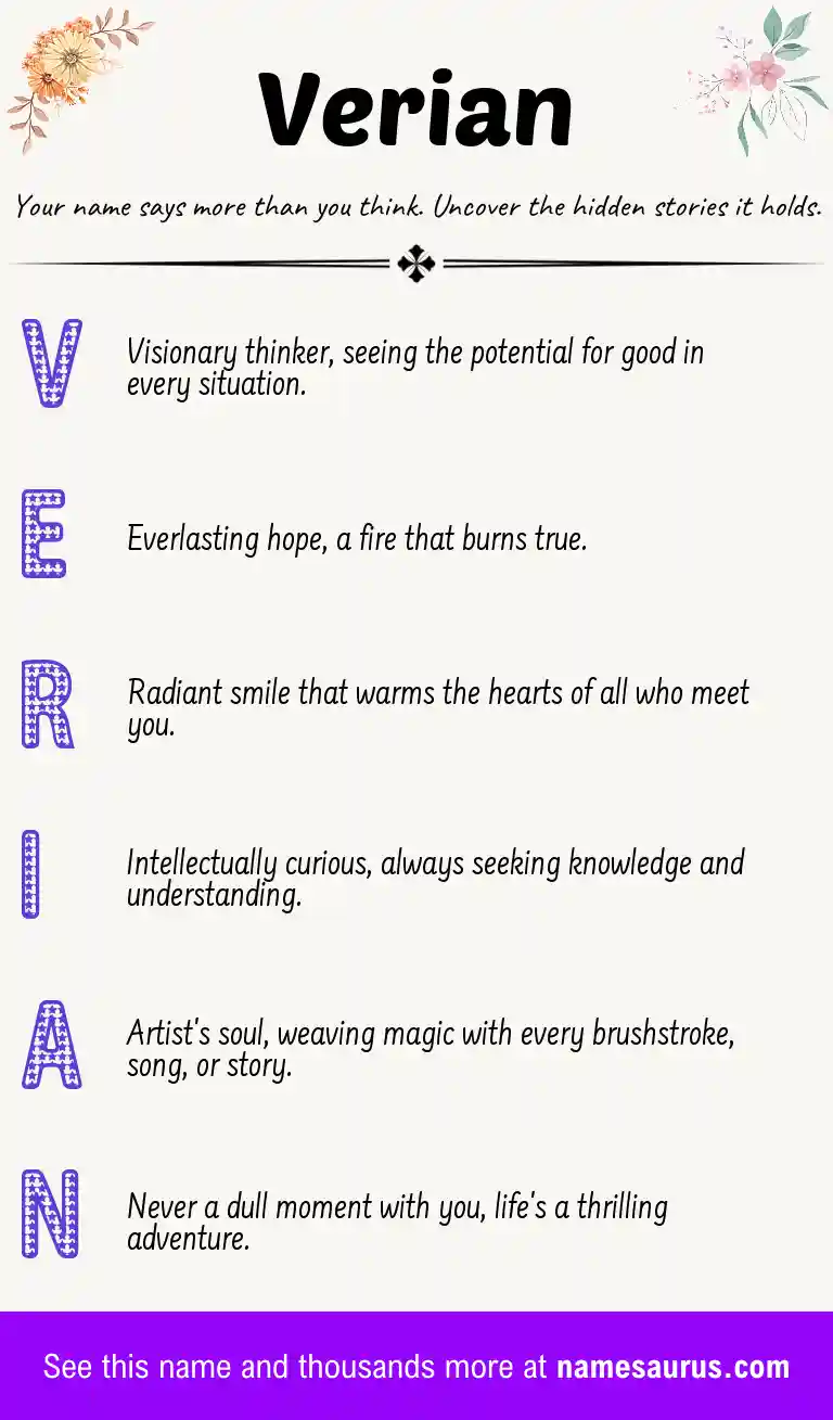 Acrostic poem about Verian.